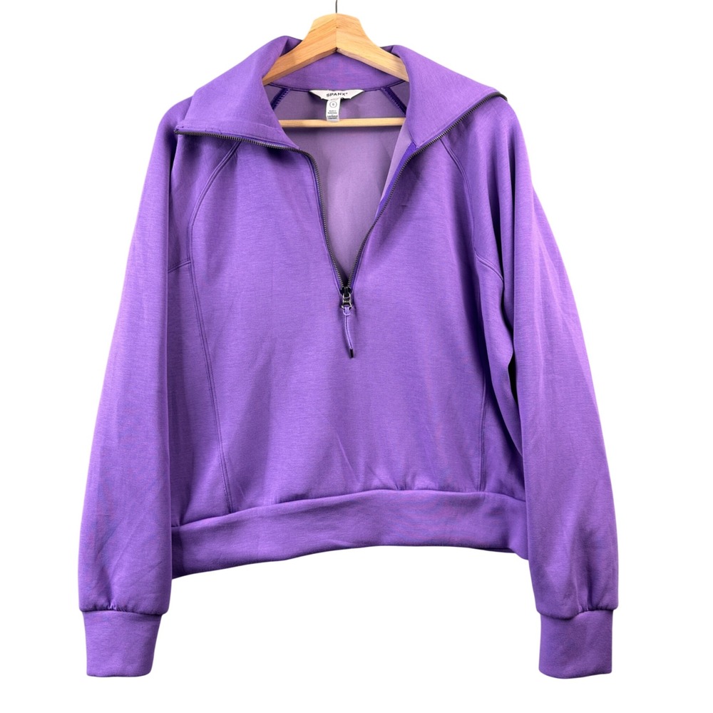 Spanx AirEssential Half Zip Purple Pullover Sweatshirt WHCPY22SP2M7RGC Womens L